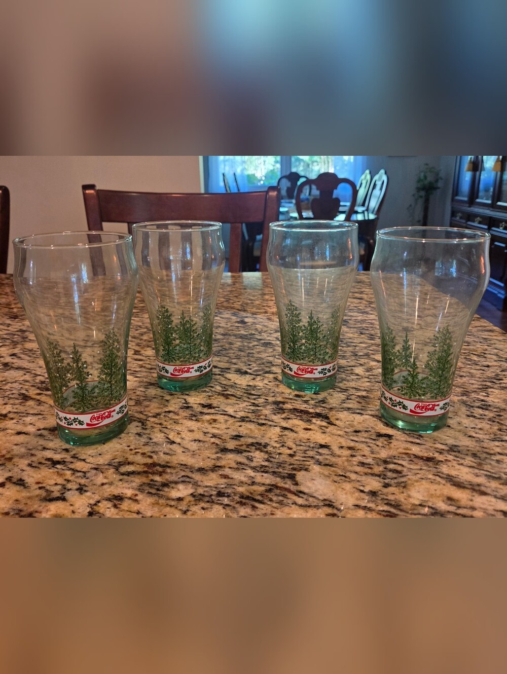 Vintage Libbey Coca-Cola Christmas Pine Trees and Holly Tumbler Libbey